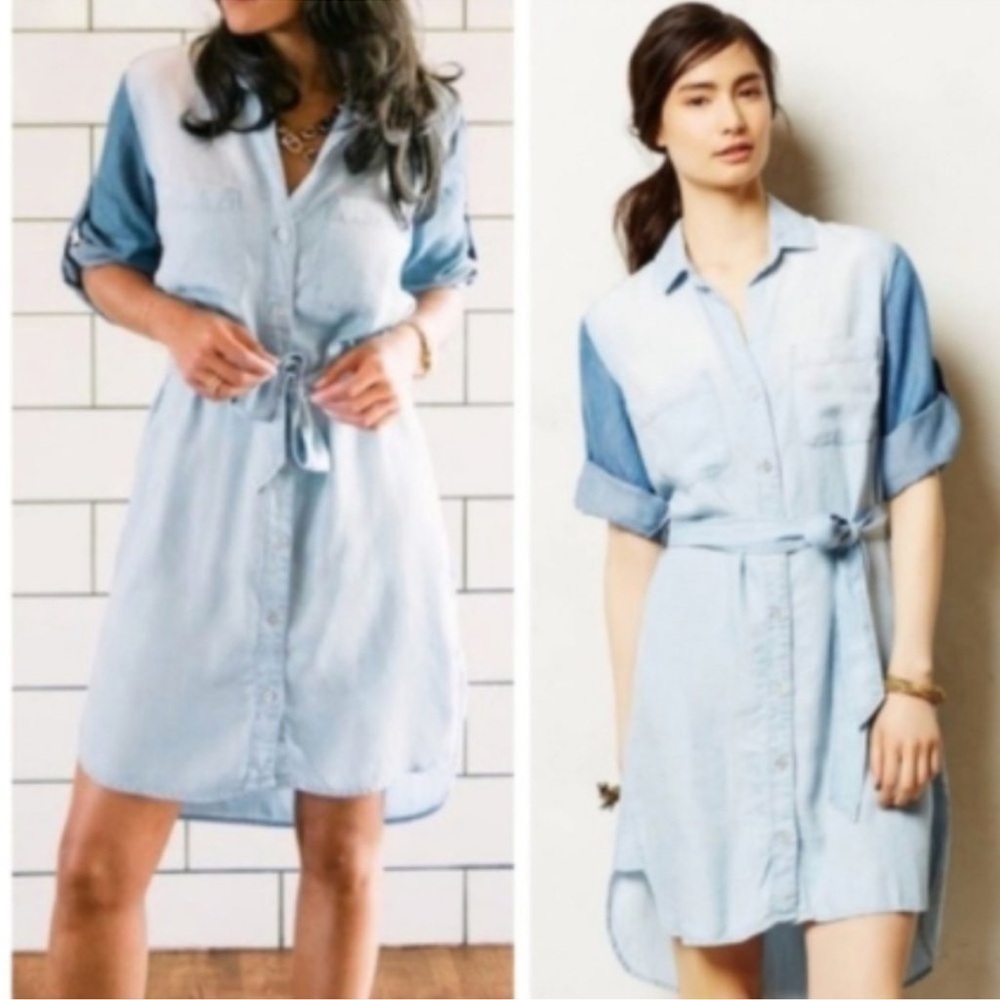 Cloth & Stone 2 Tone Chambray Shirtdress